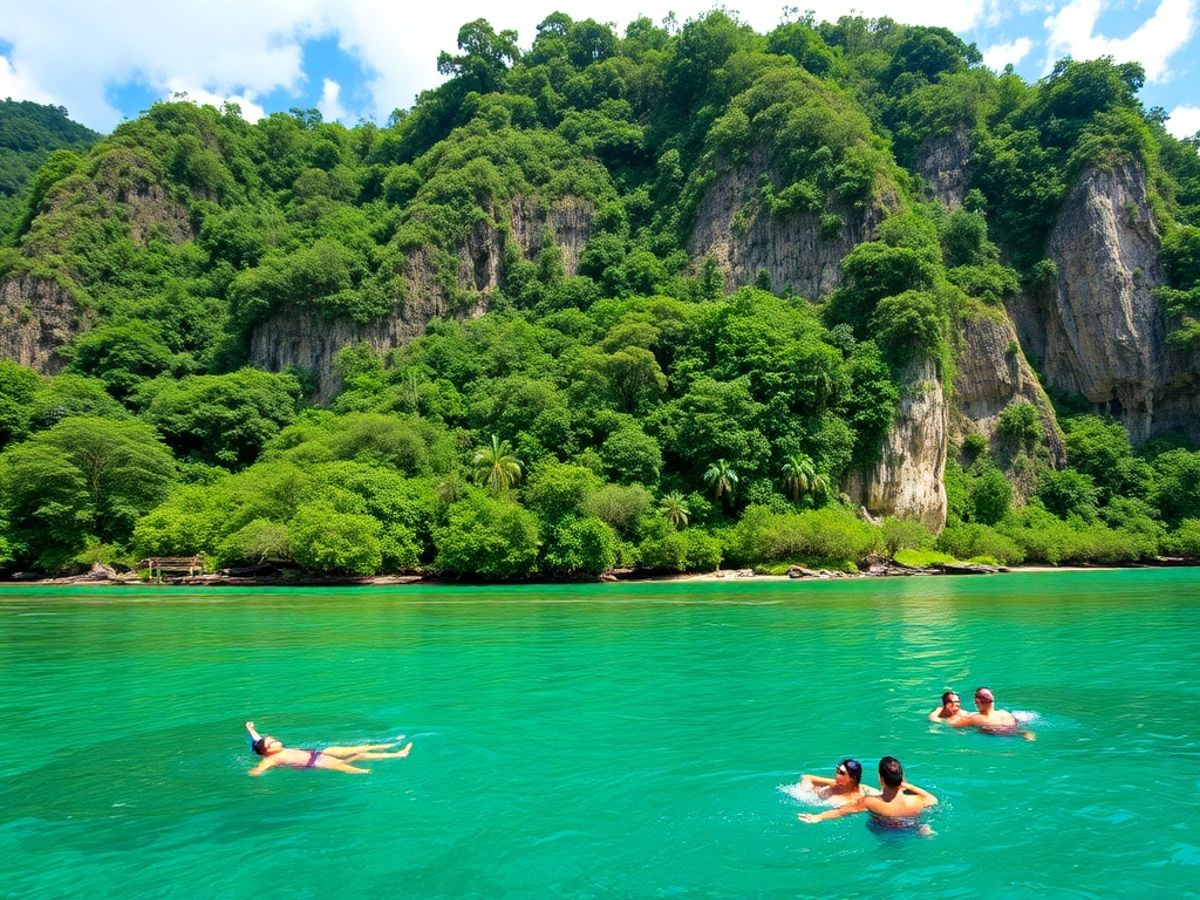 Paisagem exuberante de Bonito com rios cristalinos.