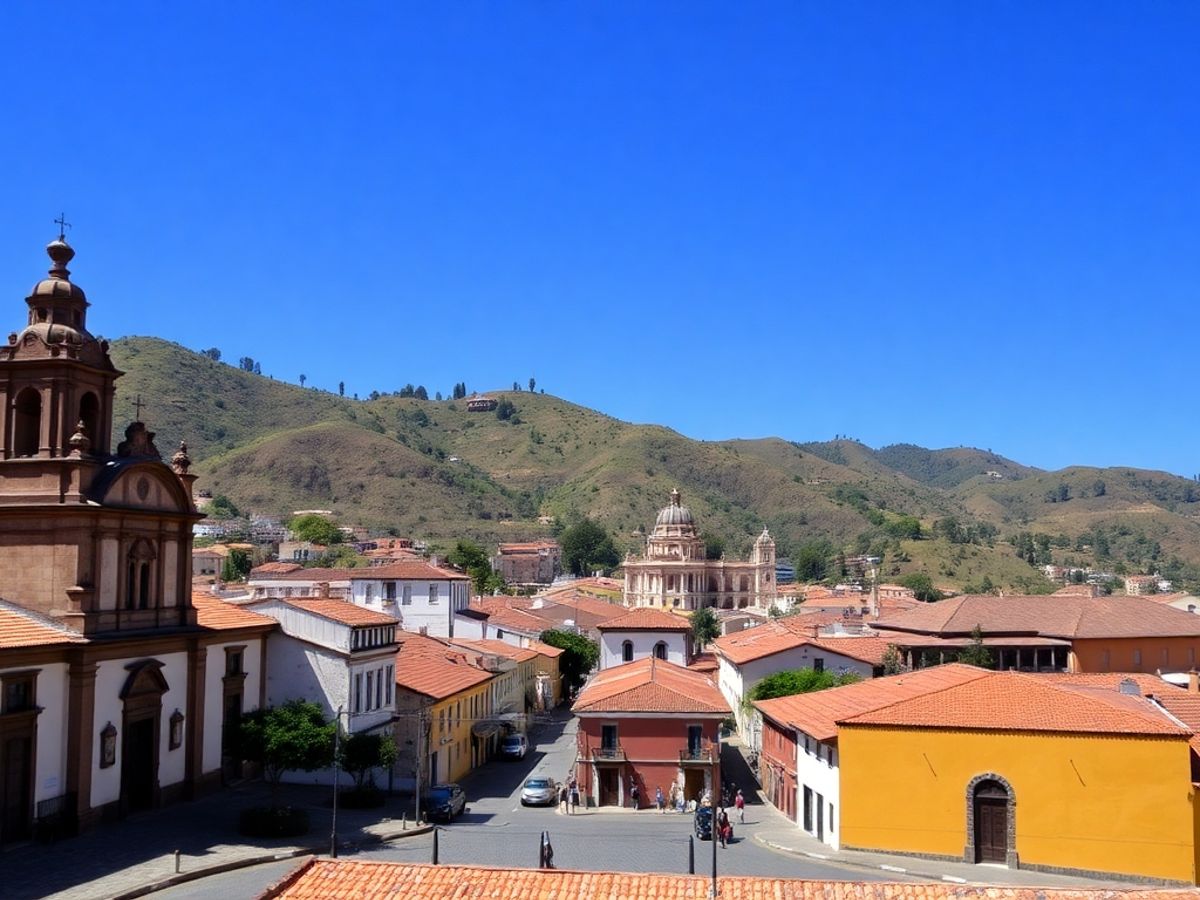 Vista de Ouro Preto com suas belas construções históricas.