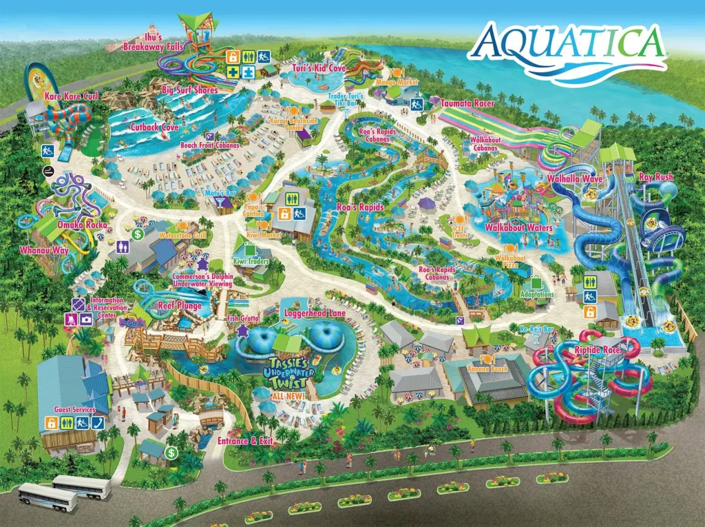 Mapa do Parque Aquatica em Orlando Mapa do Parque Aquatica em Orlando